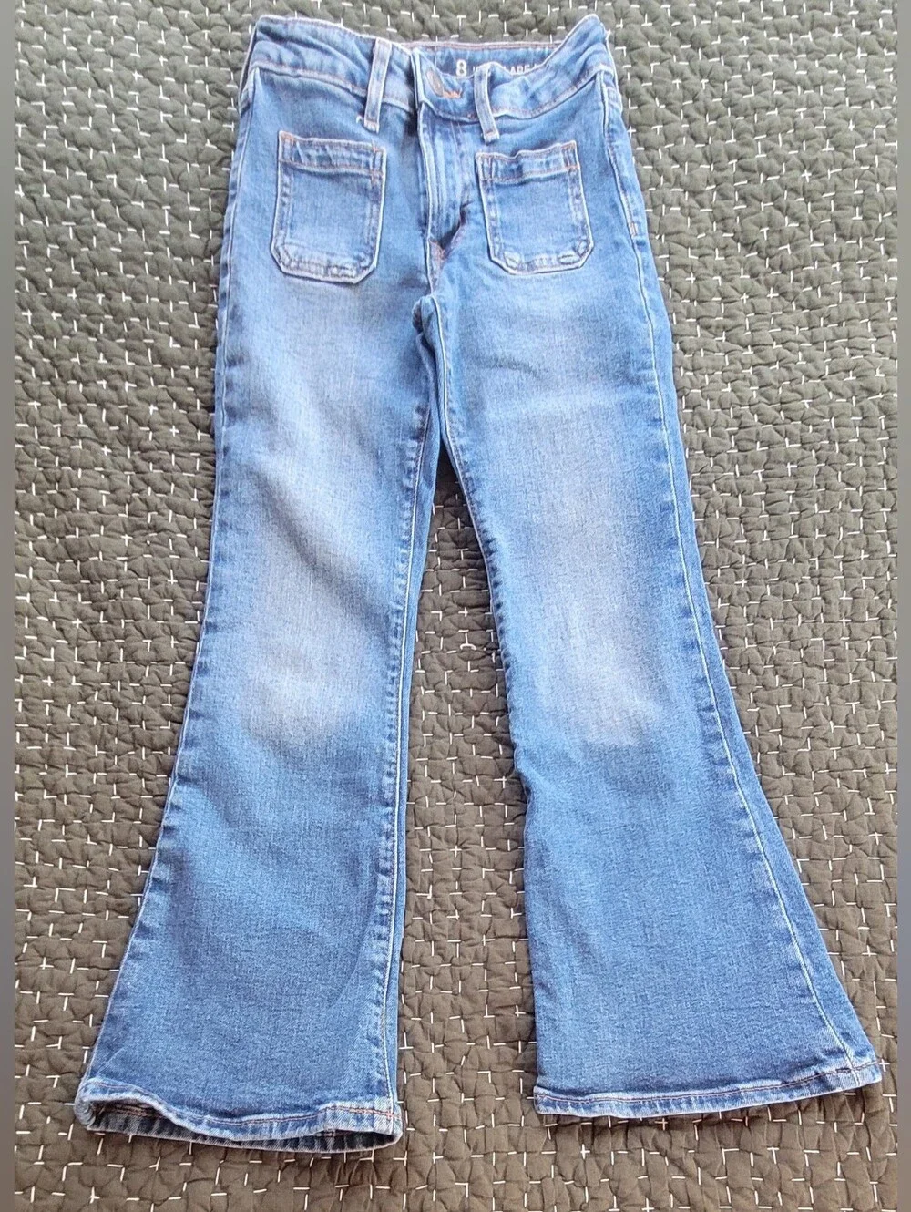 Gap 70's Flare High Rise Jeans And Boho Cropped Top-Size 8